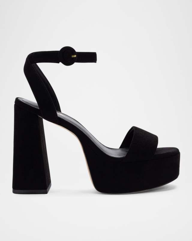 Dolly Suede Ankle-Strap Platform Sandals